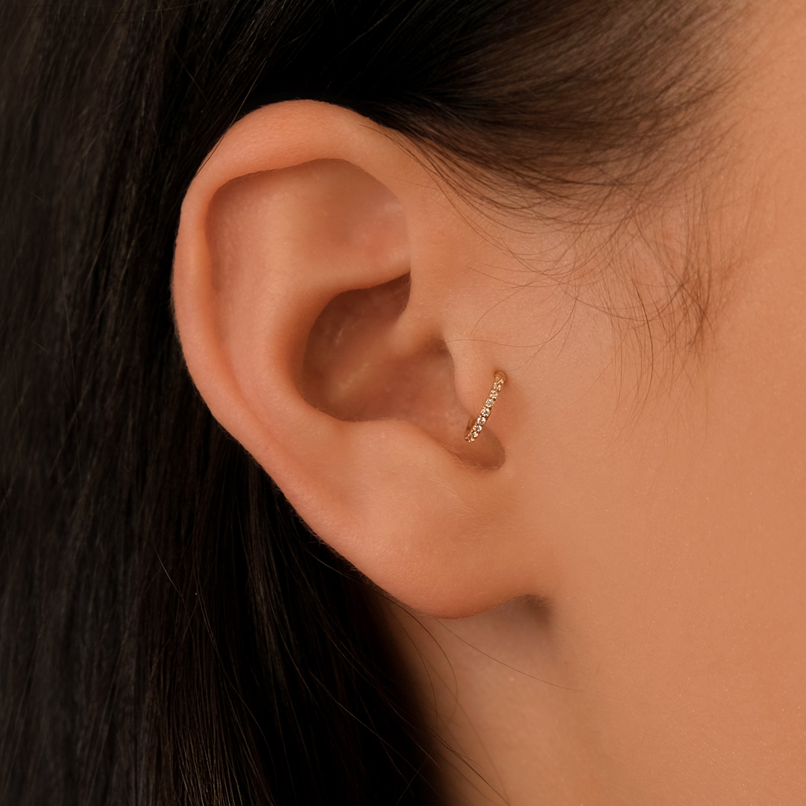 18g Titanium Crystal Cartilage Hoop | Hypoallergenic & Waterproof