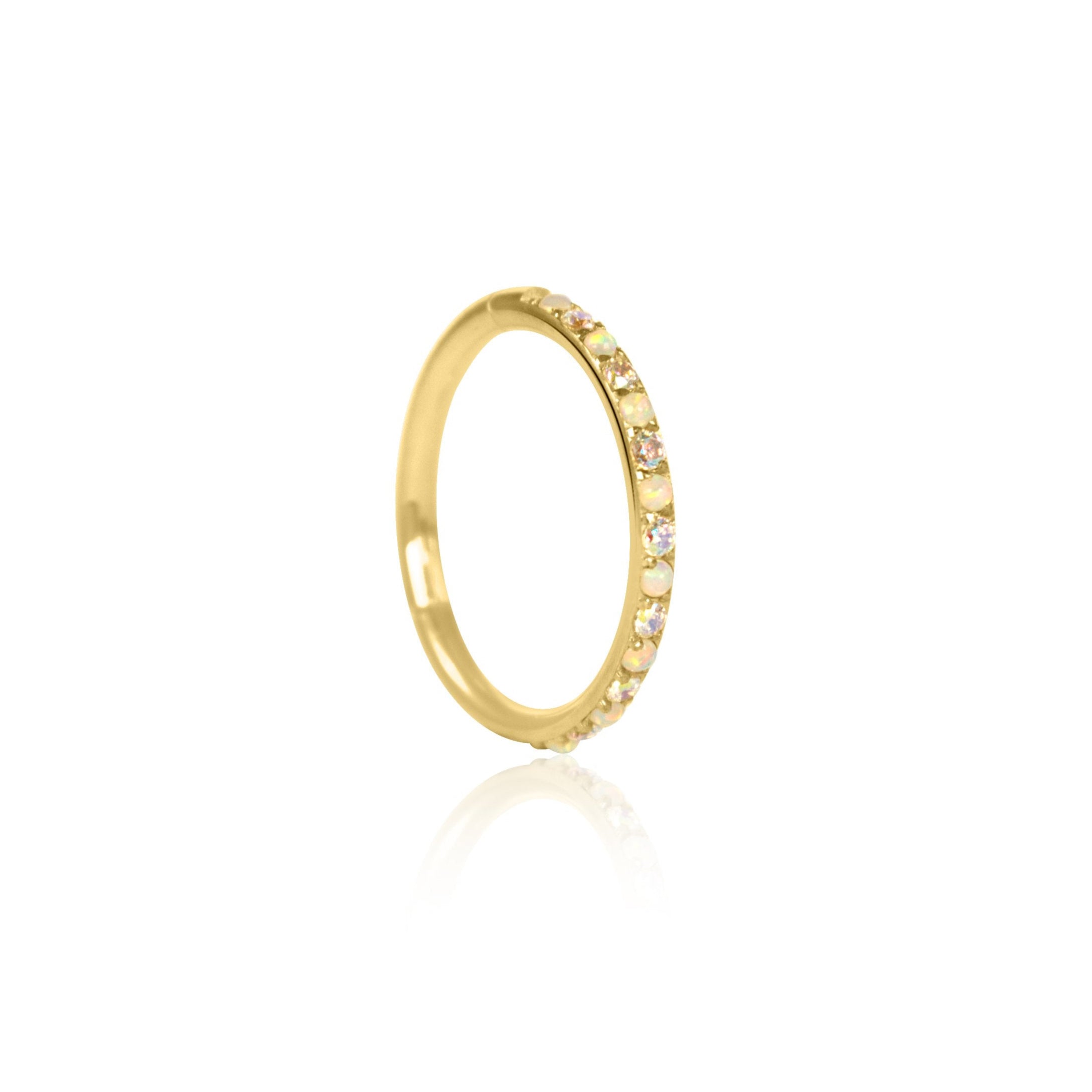 Opal & Crystal Cartilage Hoop | Waterproof | Tarnish Free