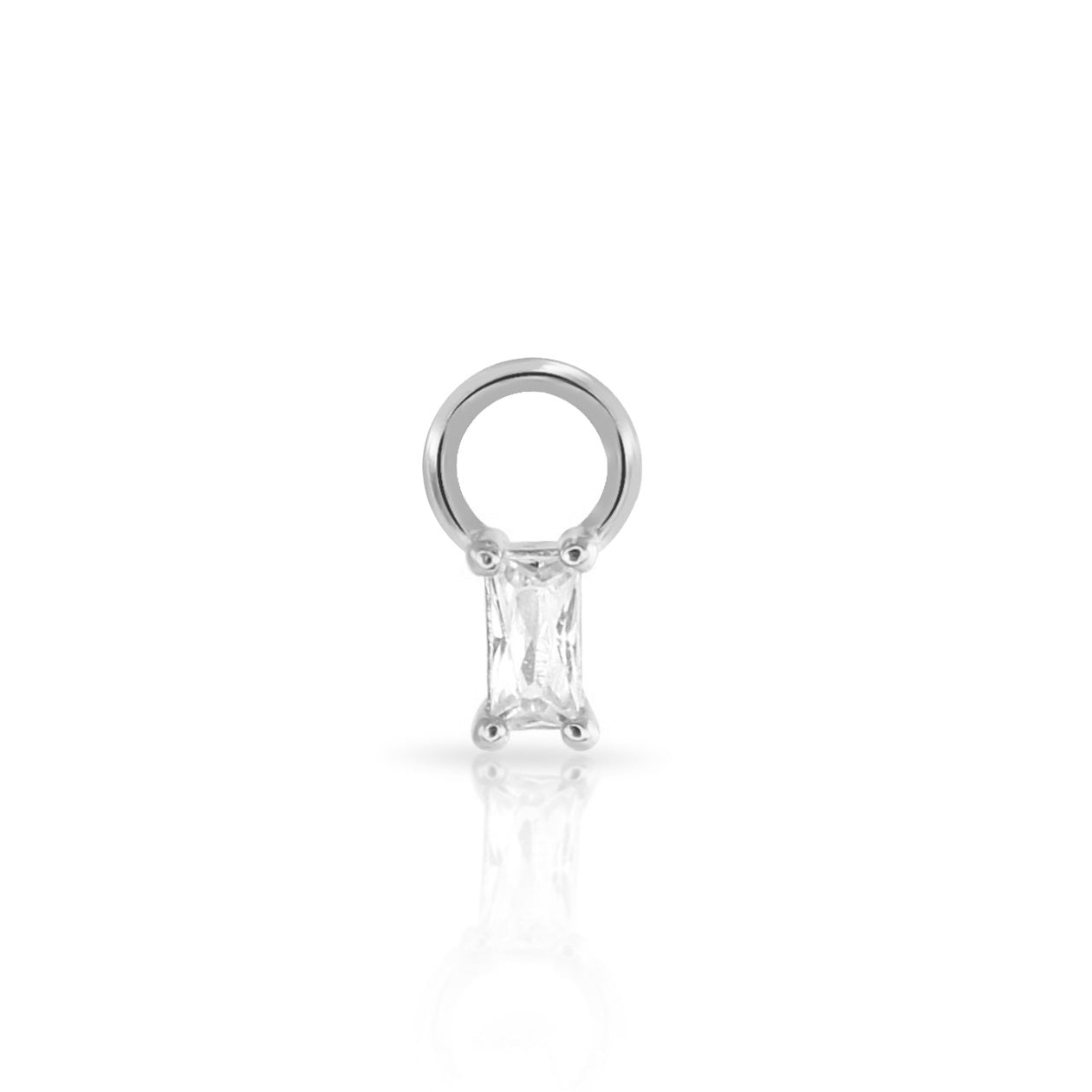 Tiny Baguette Earring Charm | Single Charm
