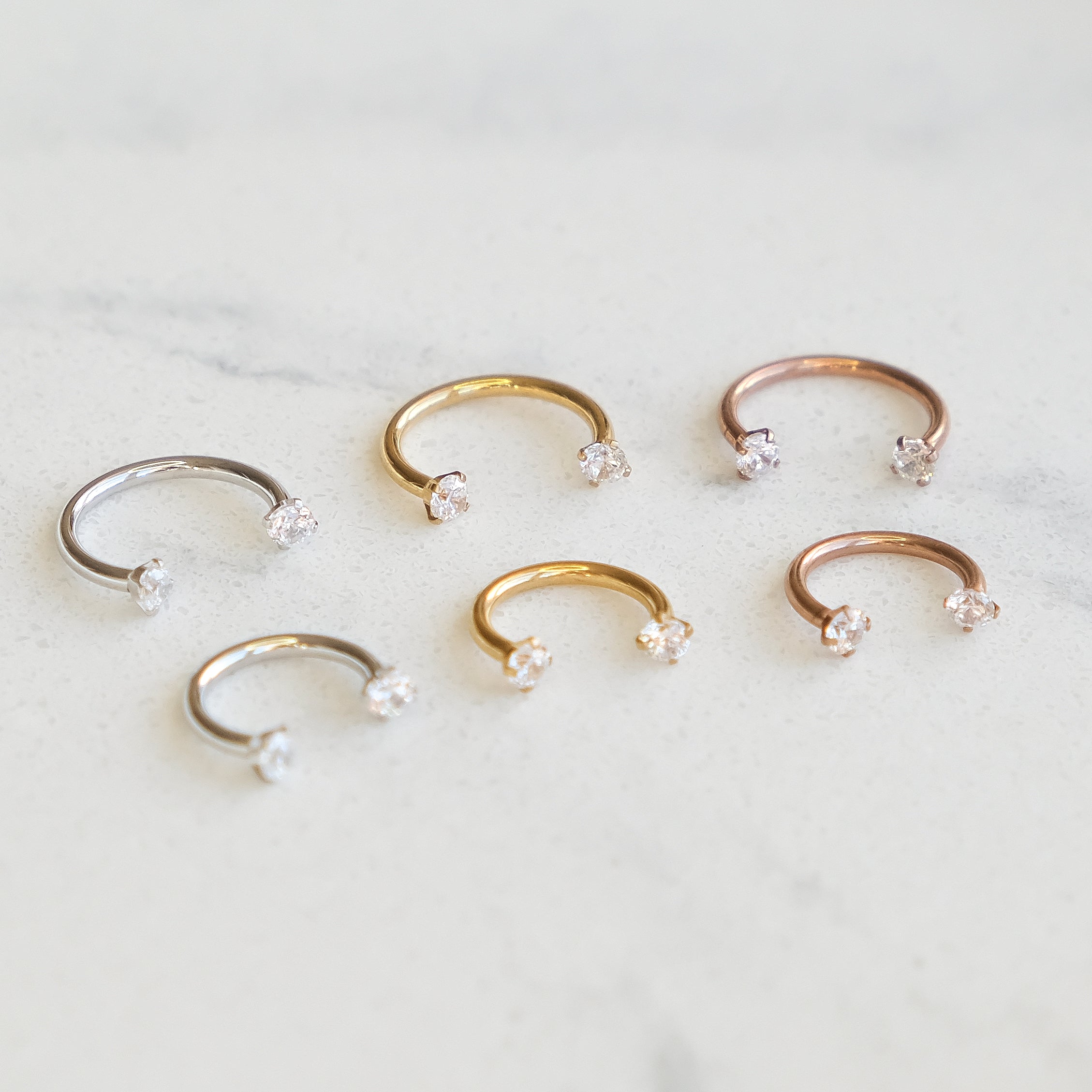 Crystal Circular Barbell - Implant Grade Titanium - Hypoallergenic