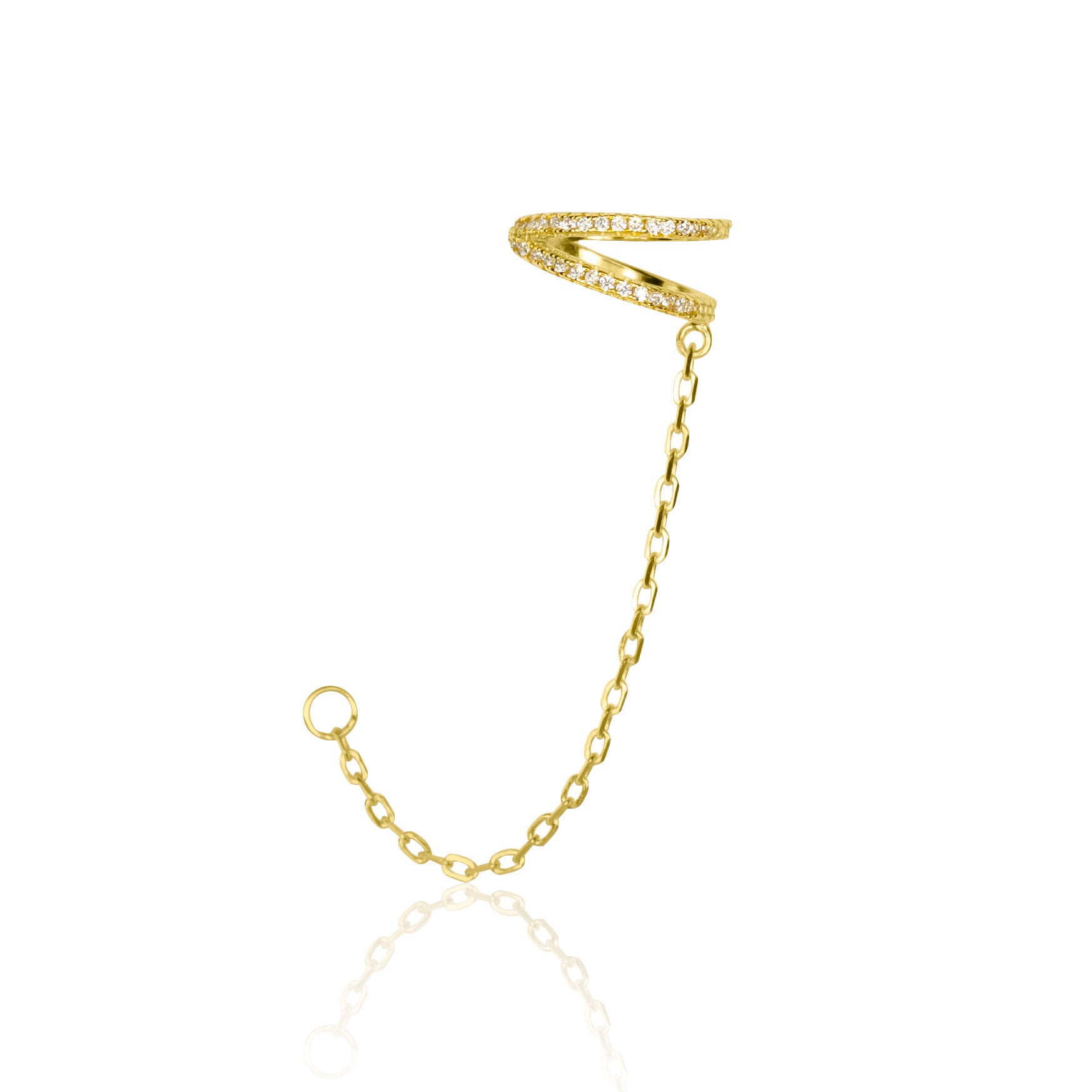 Double Chain Ear Cuff Sterling Silver