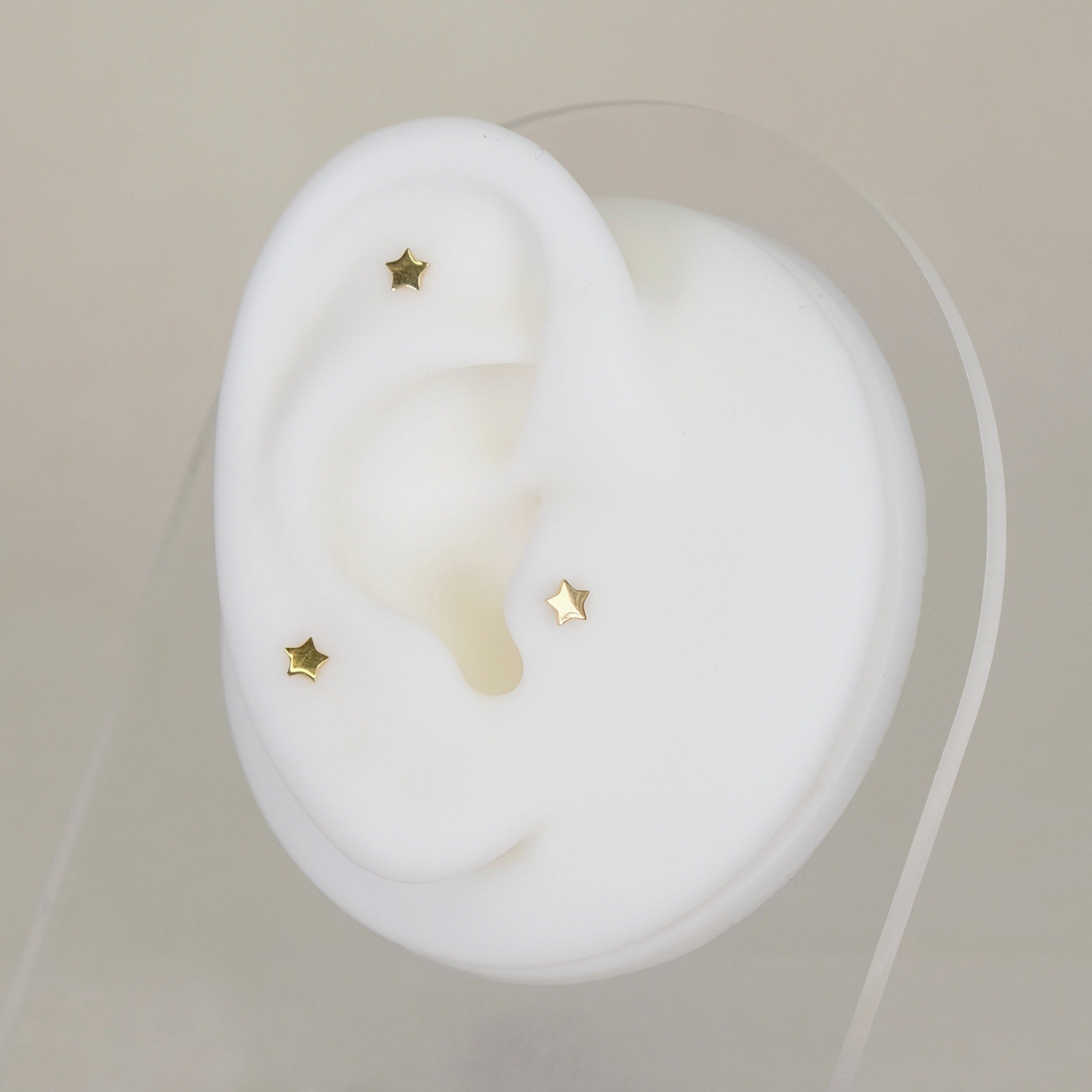 Implant Grade Titanium Star Labret Earring Internally Threaded