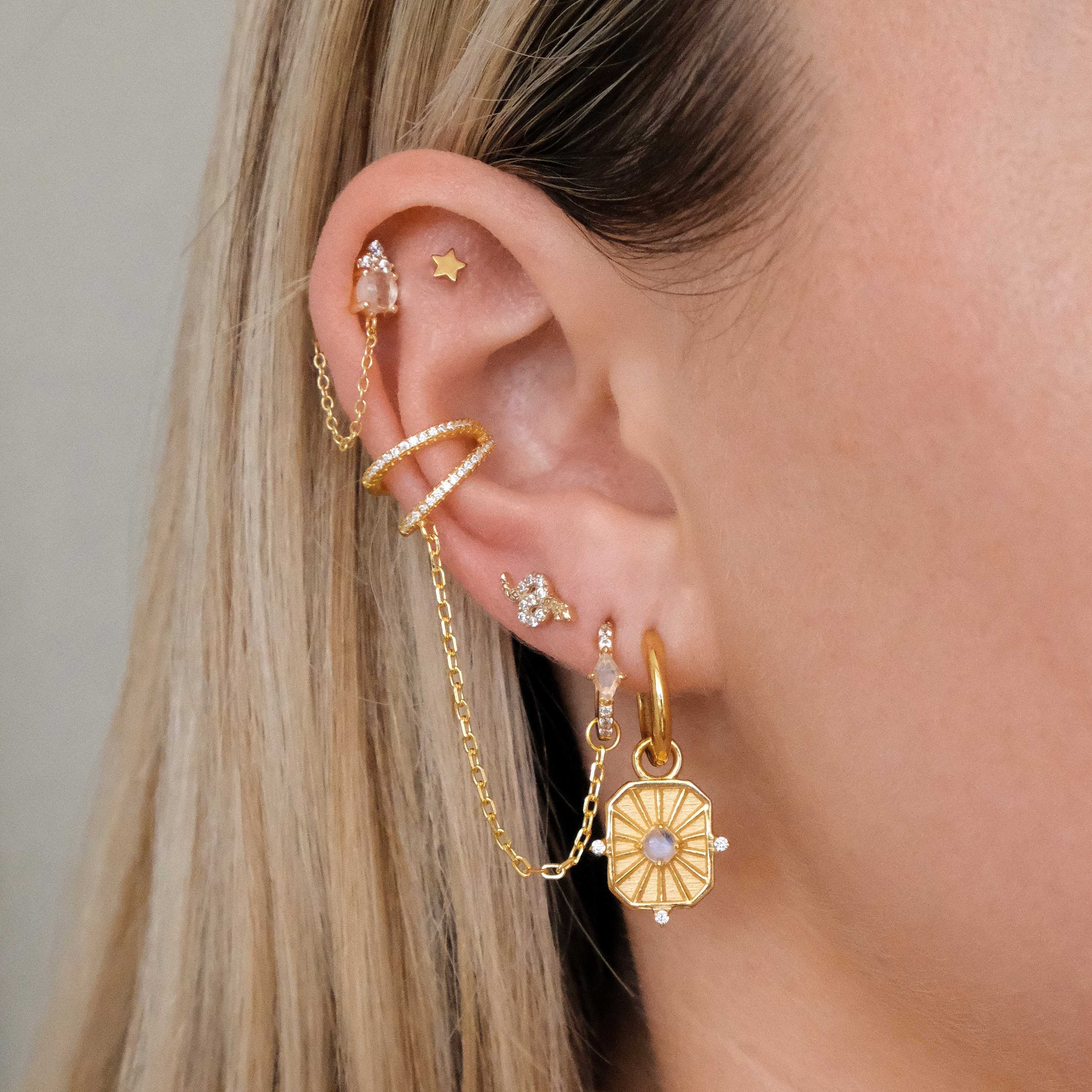 Double Chain Ear Cuff Sterling Silver