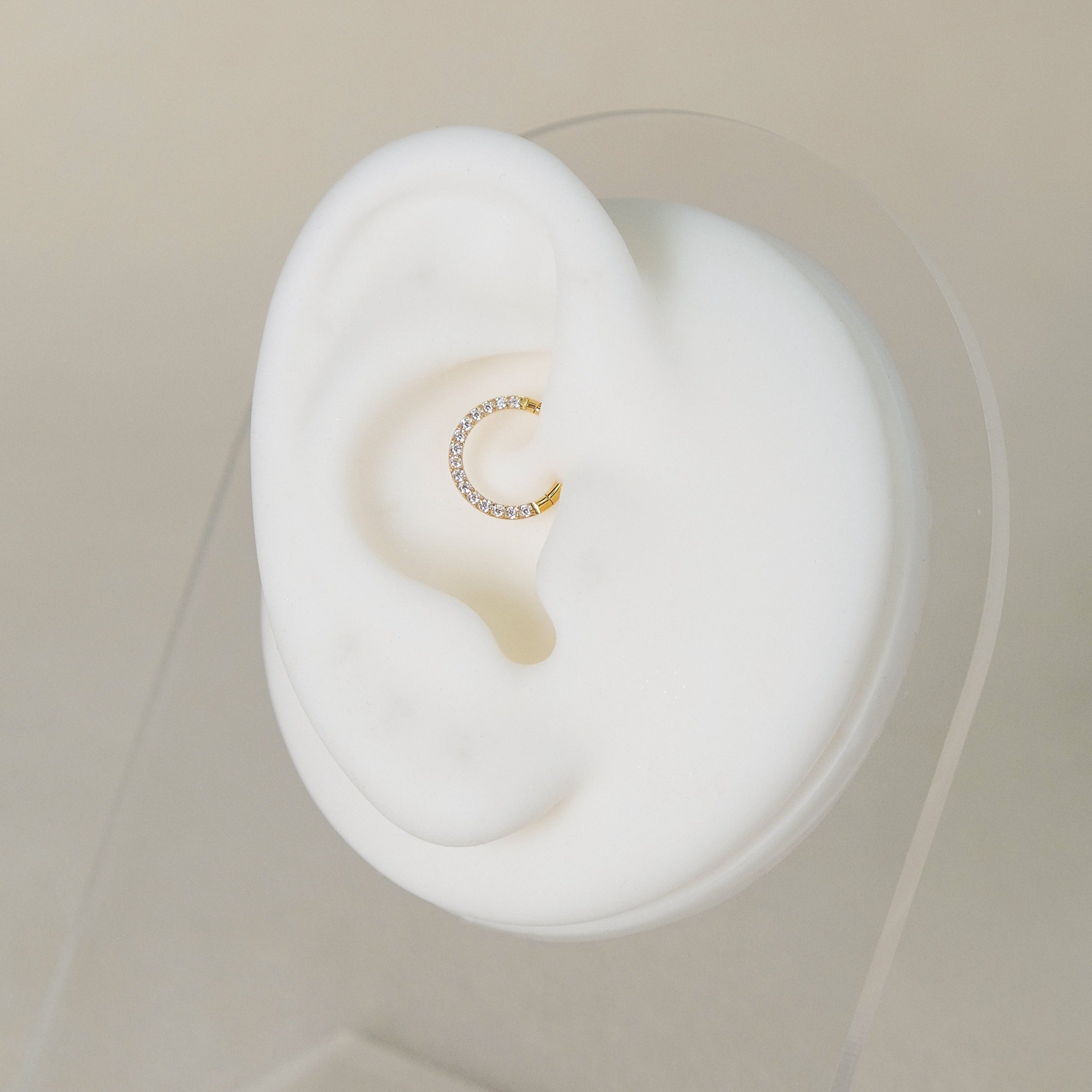 16g Crystal Daith Piercing Hoop | 316L Stainless Steel | Waterproof