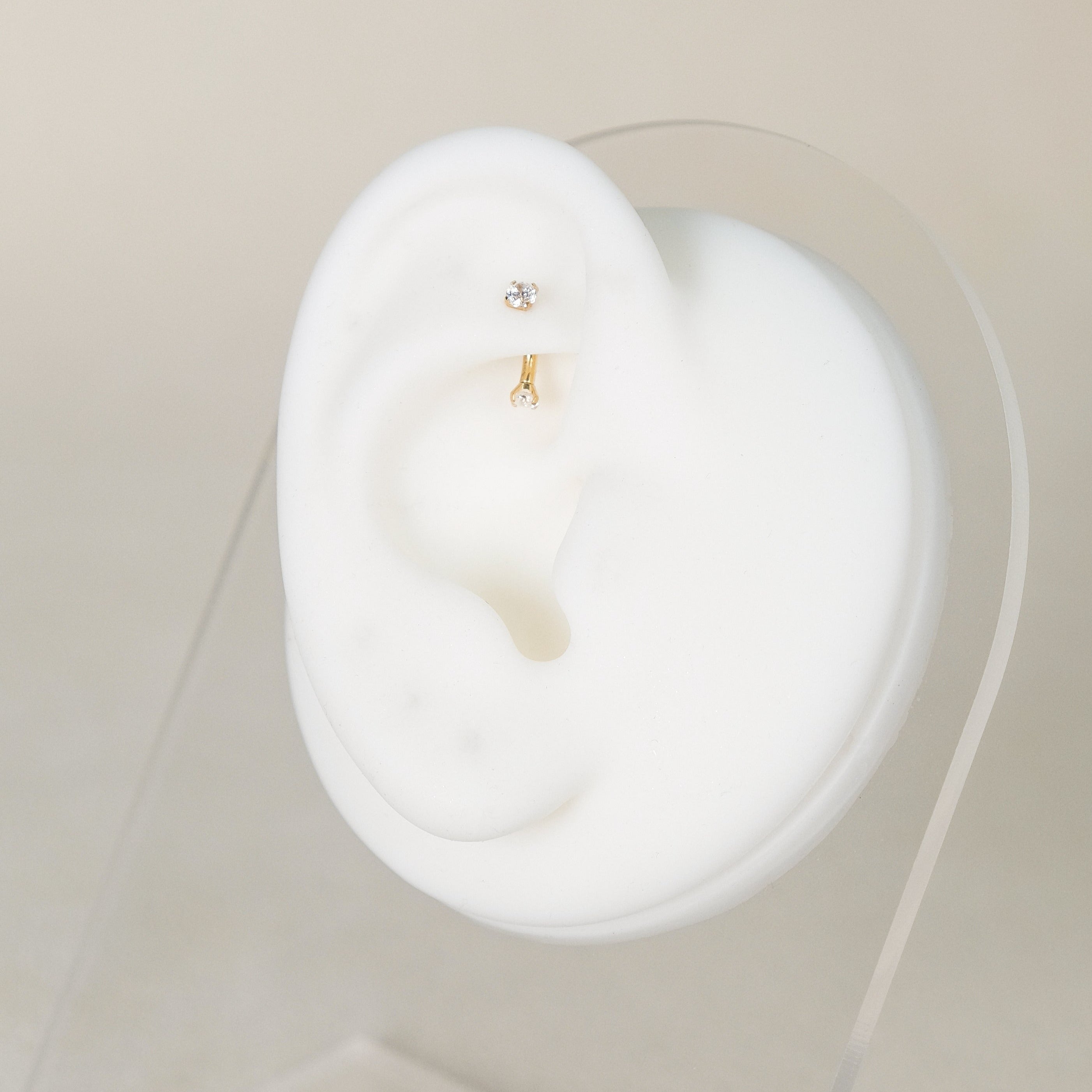 Crystal Curved Rook Barbell - Implant Grade Titanium - Hypoallergenic