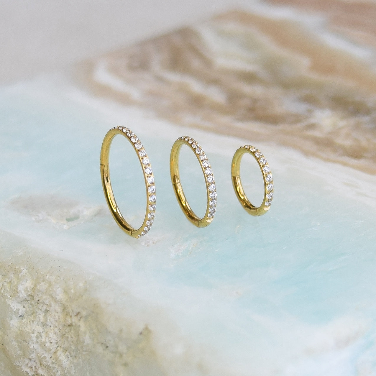 18g Titanium Crystal Cartilage Hoop | Hypoallergenic & Waterproof