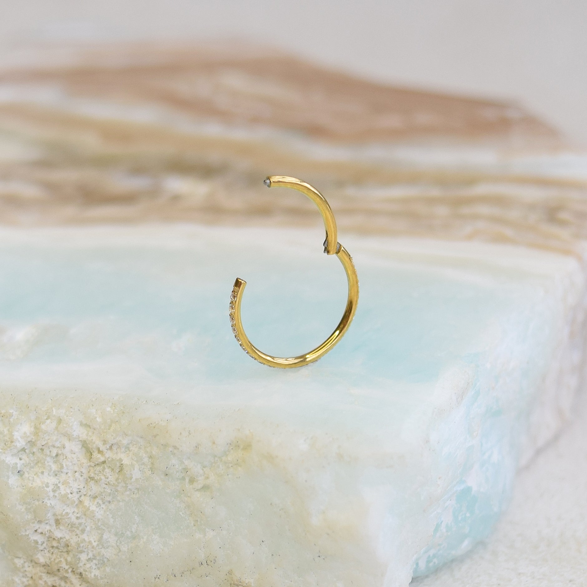 18g Titanium Crystal Cartilage Hoop | Hypoallergenic & Waterproof