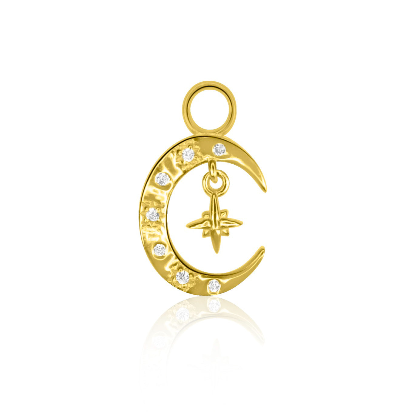 Star & Moon Earring Charm For Huggie Hoops | Single Charm