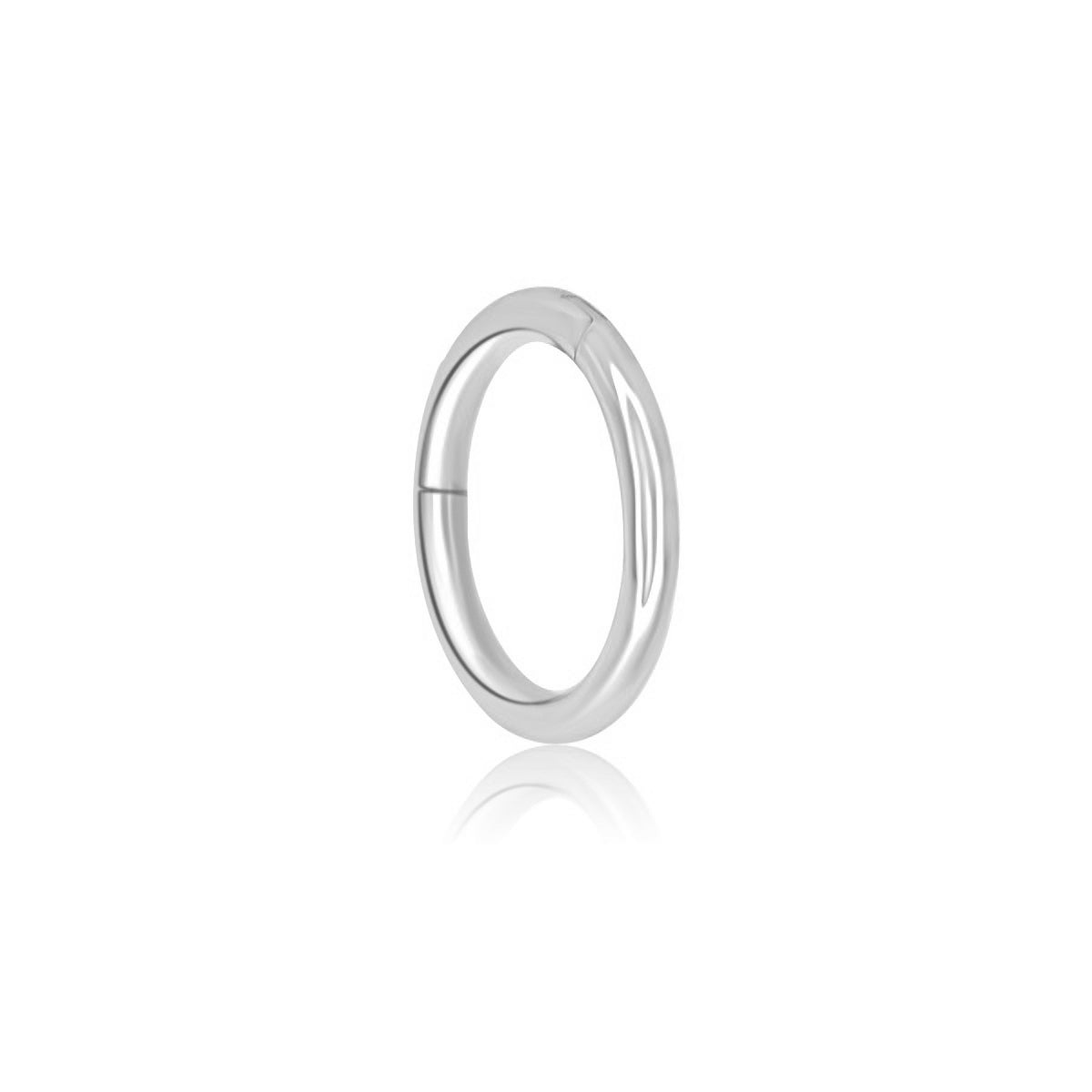 Cartilage Piercing Hoop in 14K Solid White Gold 6mm, 8mm or 10mm