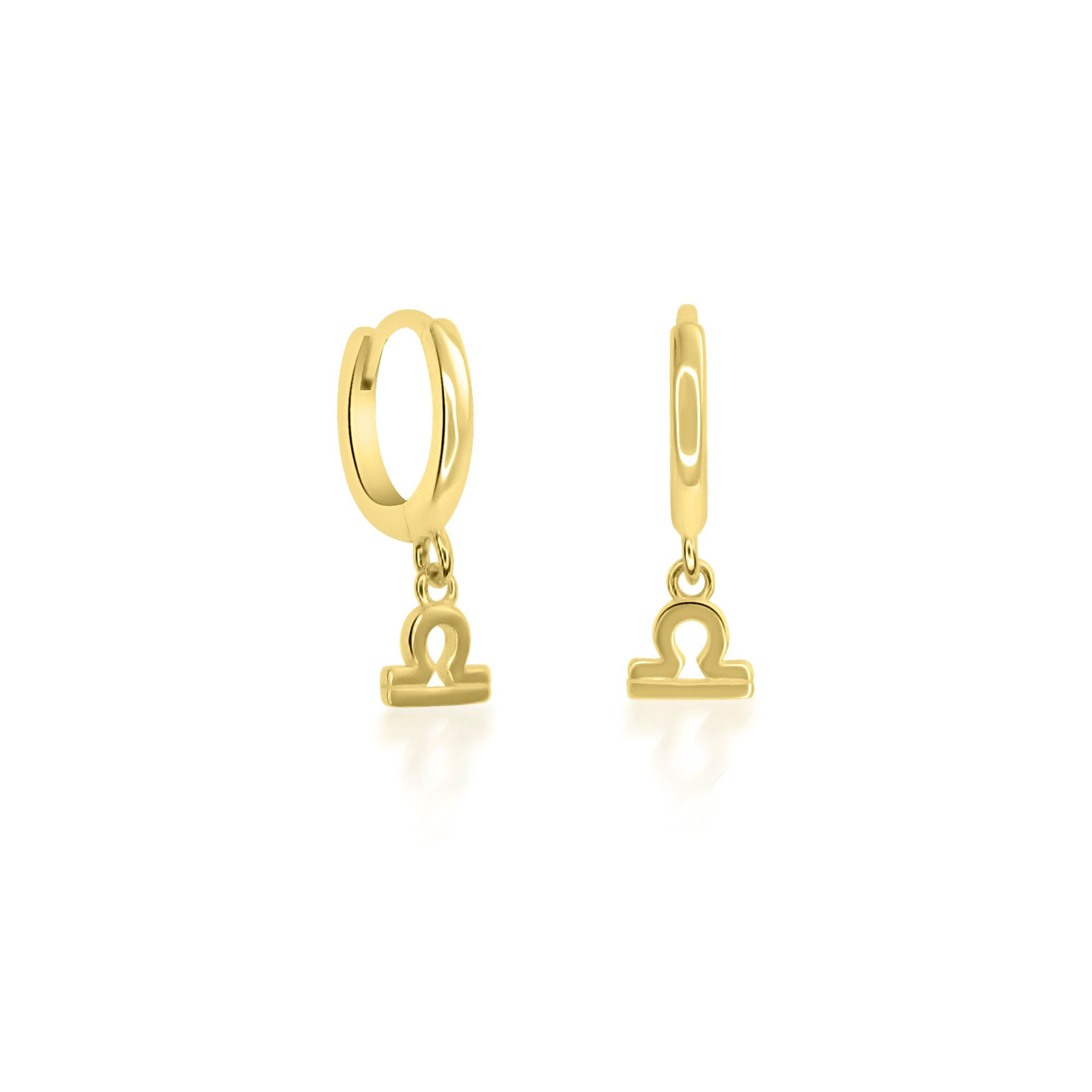 Zodiac Sign Huggie Hoop Earrings