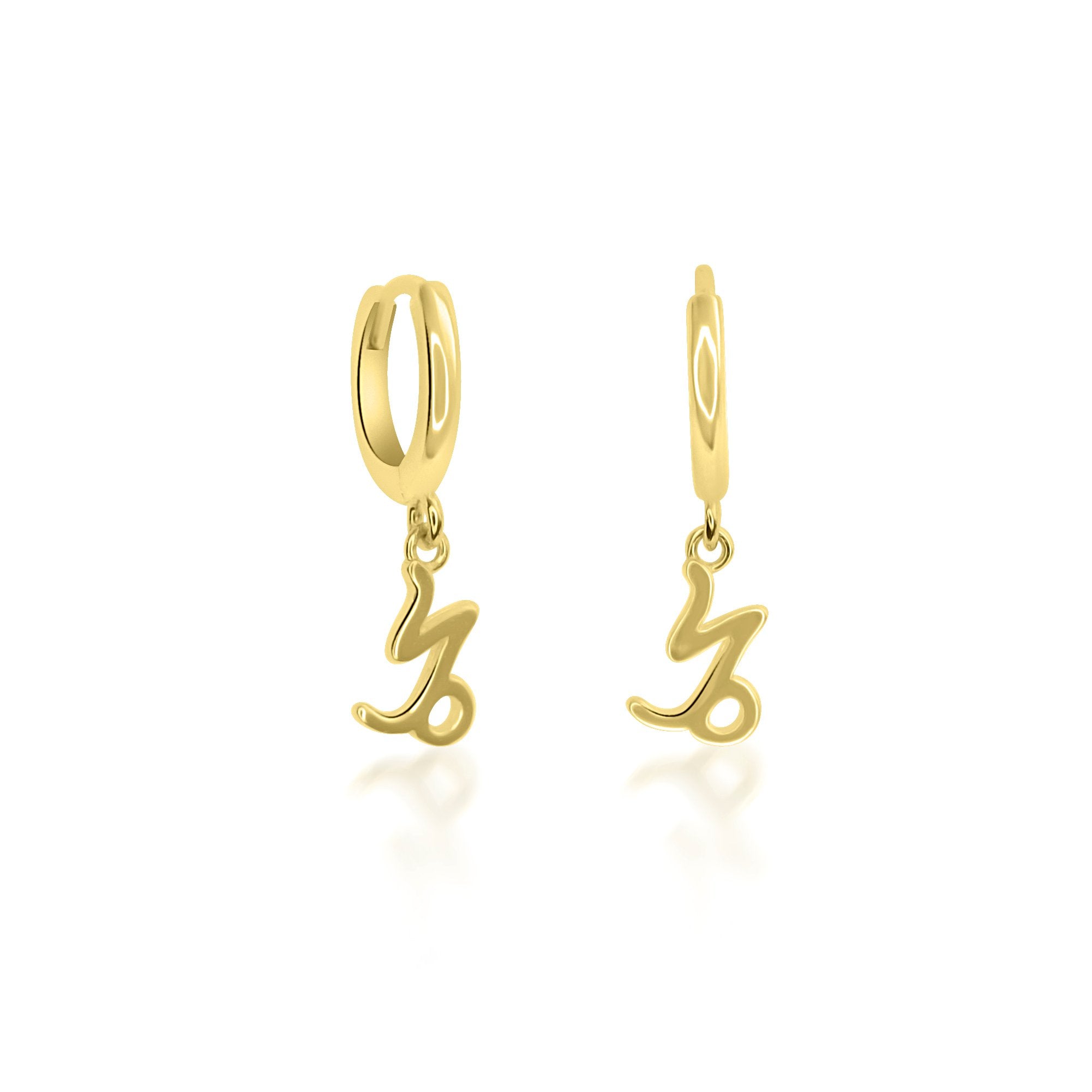 Zodiac Sign Huggie Hoop Earrings