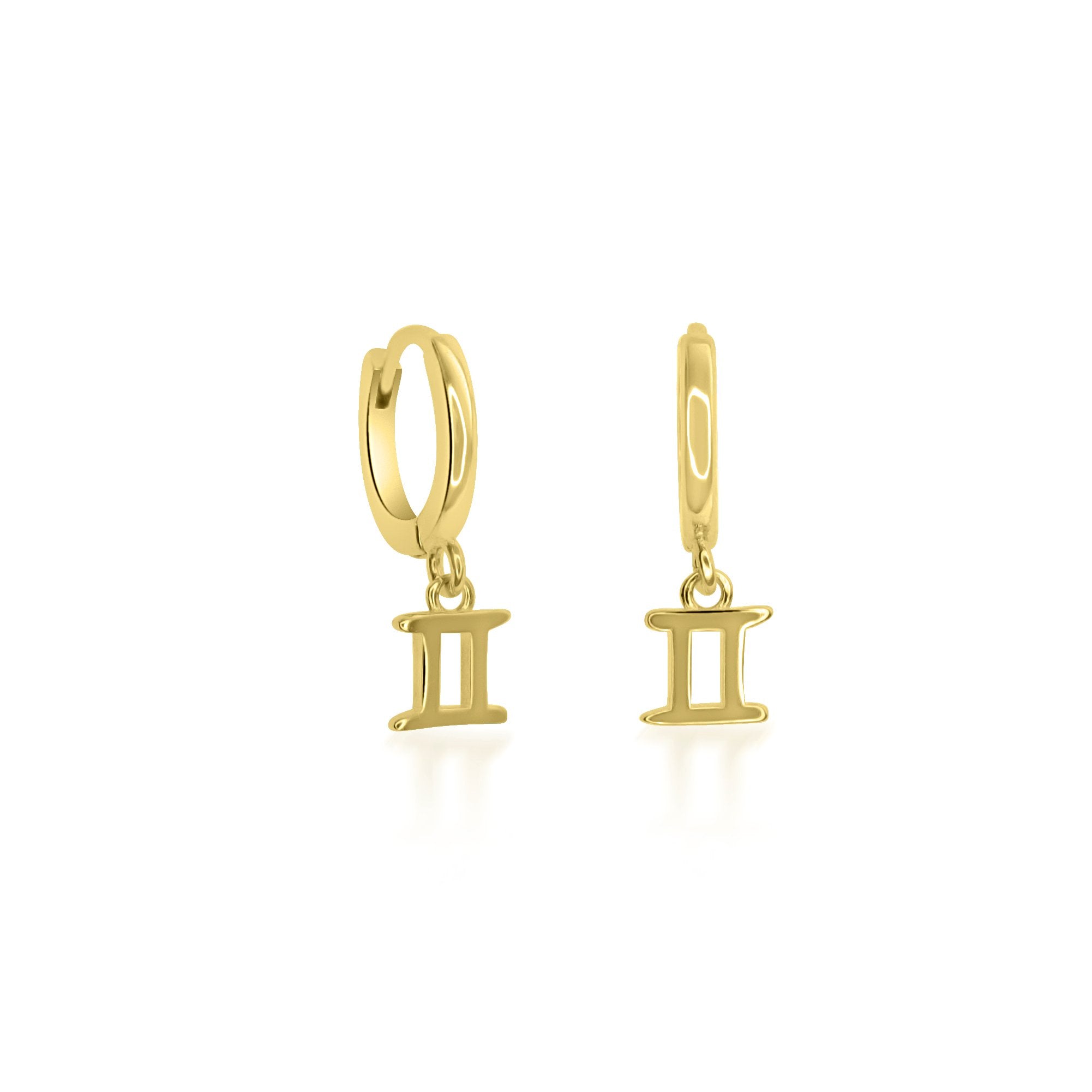 Zodiac Sign Huggie Hoop Earrings