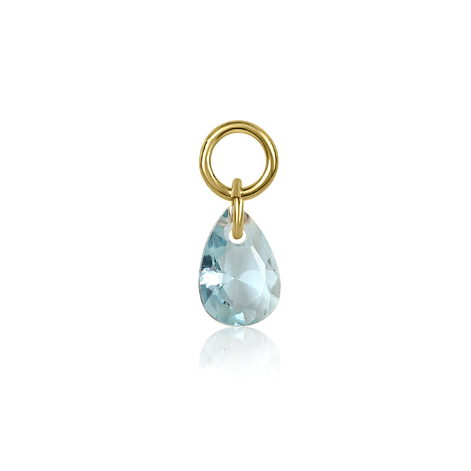 Teardrop Crystal Charm - Aquamarine