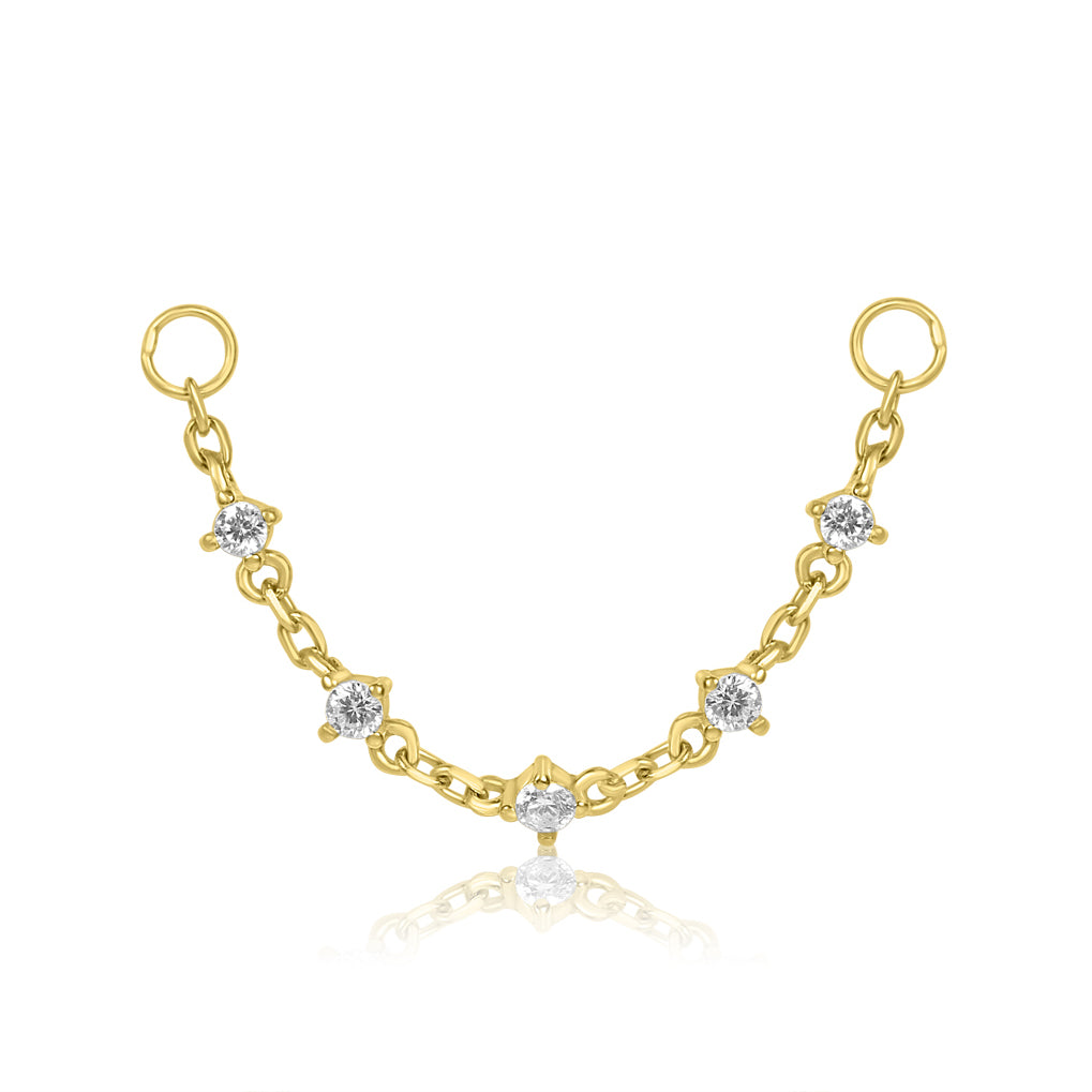 Crystal Chain Charm | Unique Piercing Jewellery Design