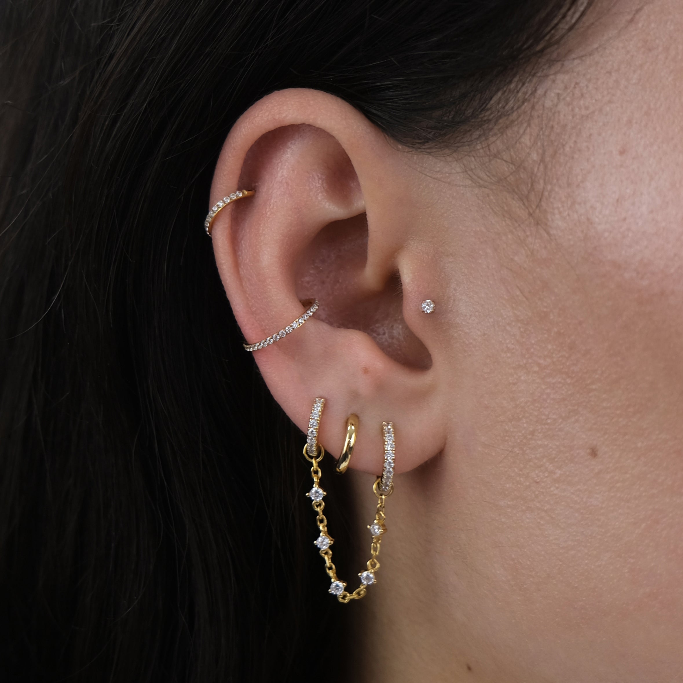 Crystal Chain Charm | Unique Piercing Jewellery Design
