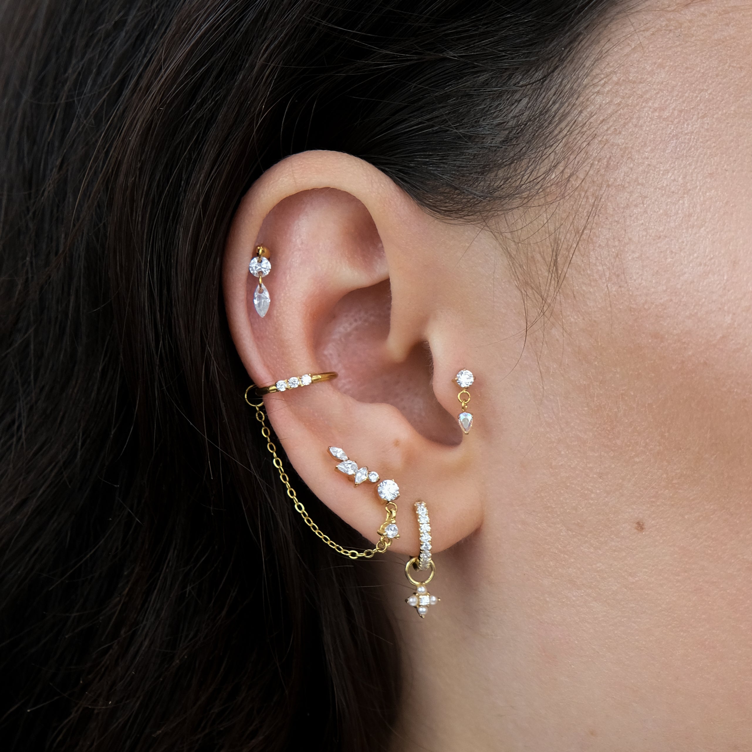 KALANI Pearl Huggie Hoops
