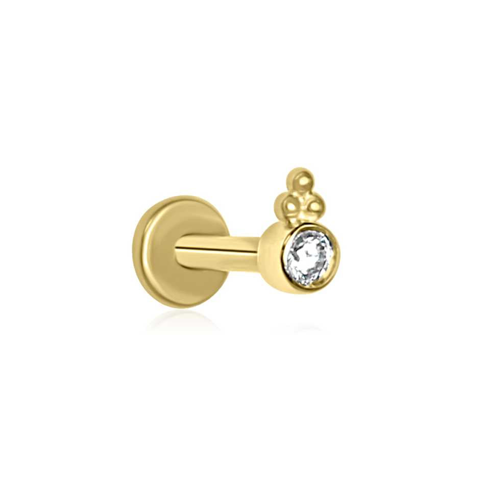 Cali Boho Bead Flat Back Labret | Threadless Titanium Earring