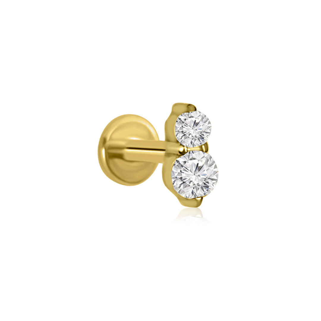 Tiny Crystal Cartilage Stud | Threadless Titanium Earring | 16g | Hypoallergenic