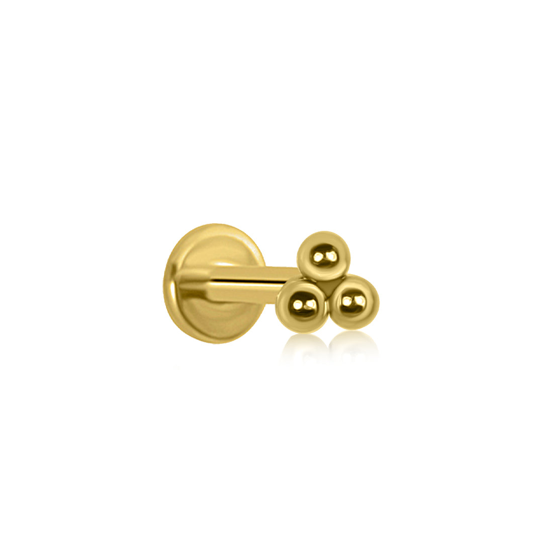 Trinity Cartilage Stud | Threadless Titanium Earring | 16g | Hypoallergenic