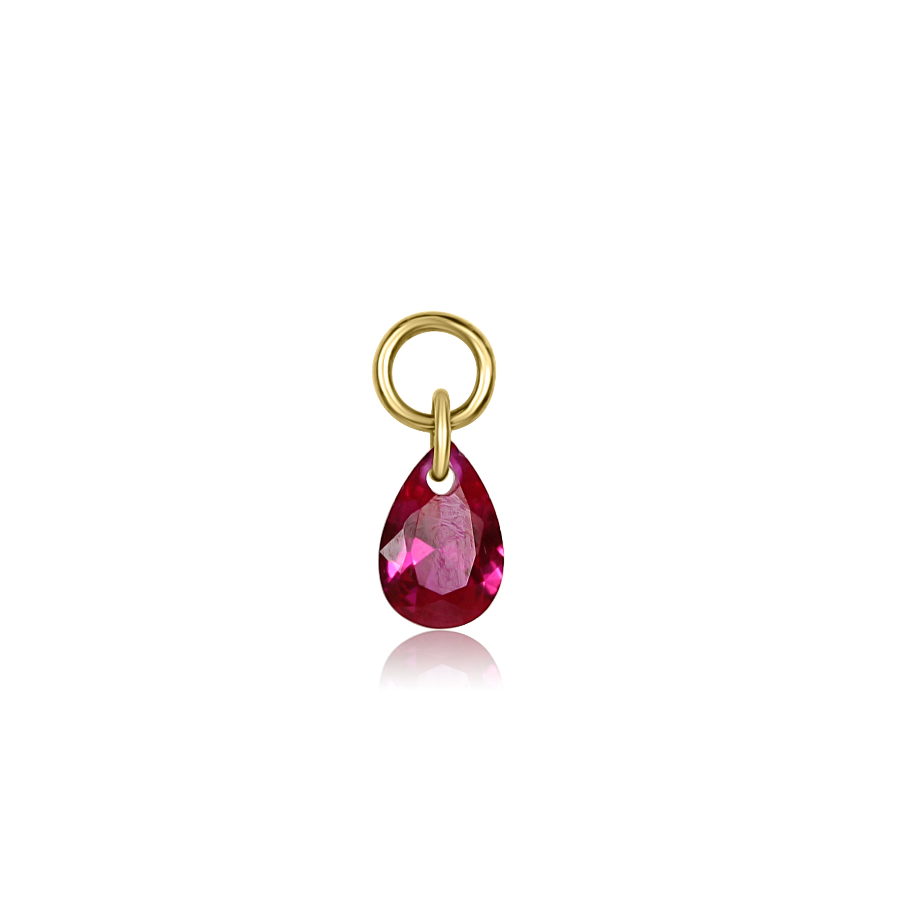 Teardrop Charm - Pink Tourmaline