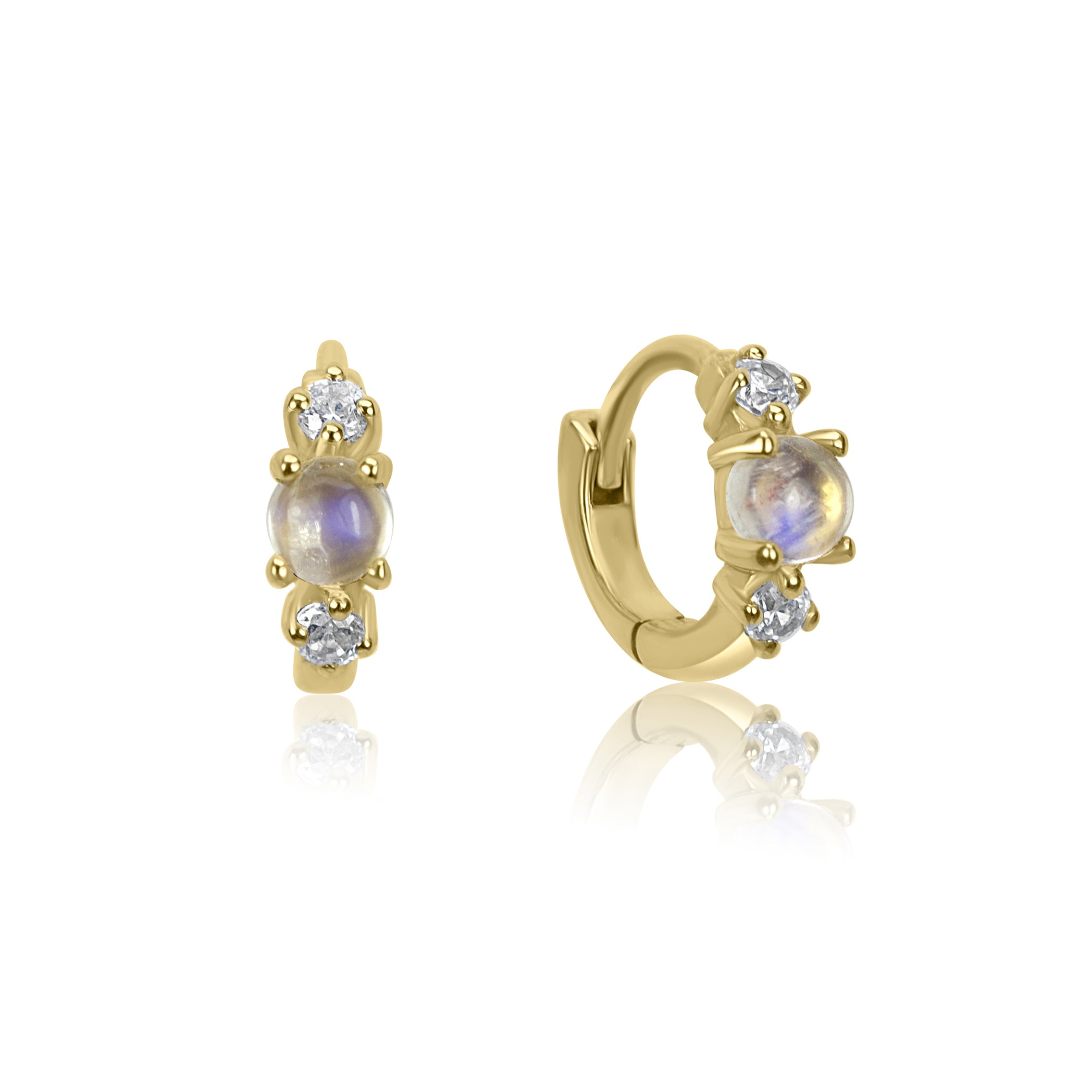 Mini Jelly Moonstone Huggie Hoop