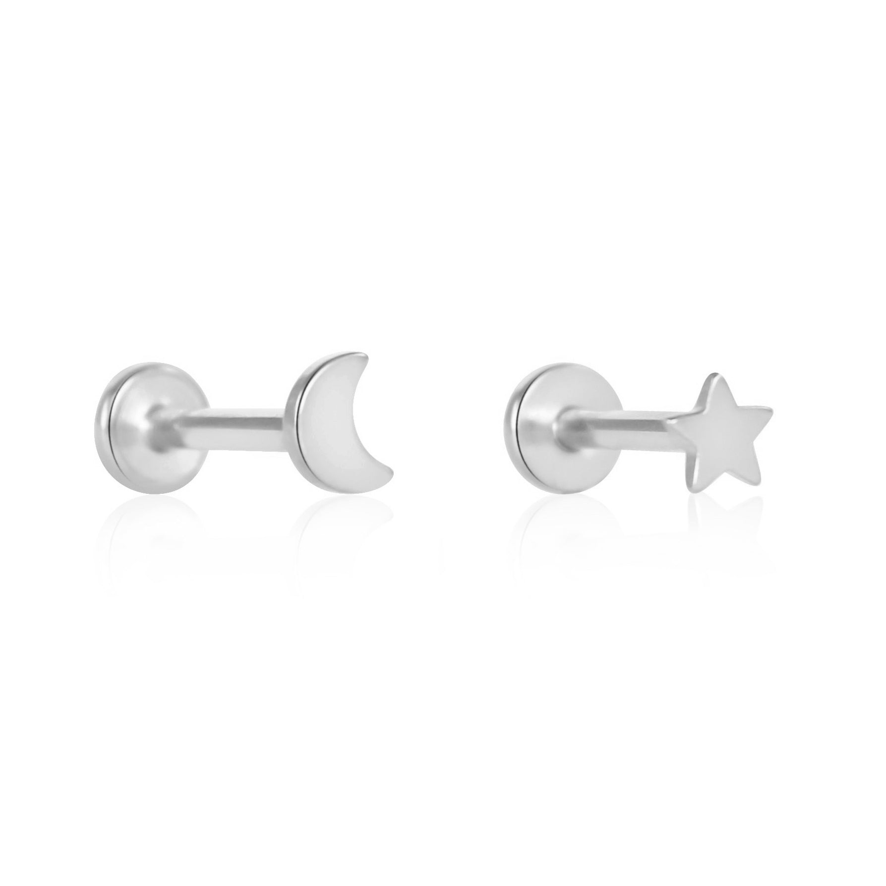 Star & Moon Cartilage Stud Set