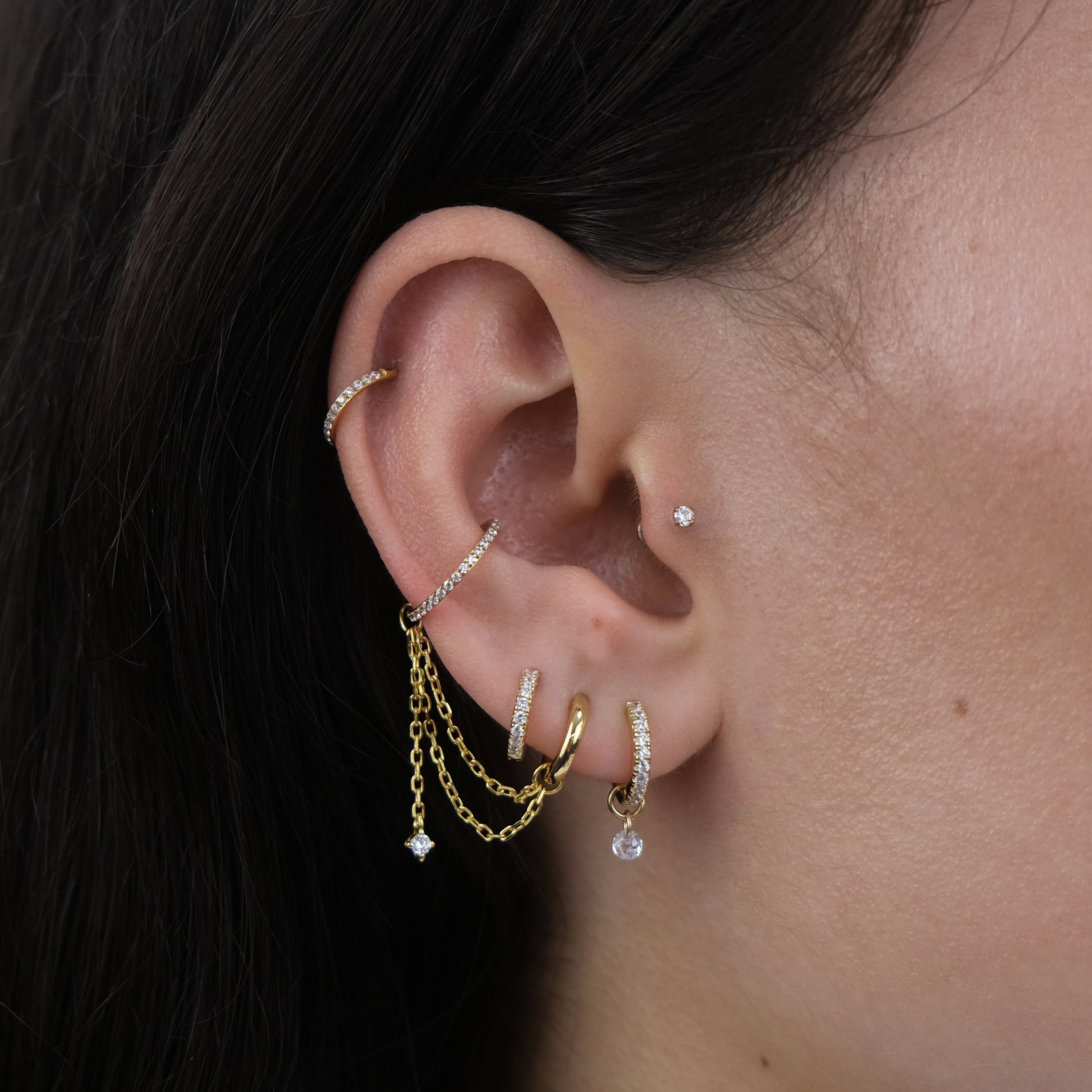 Layered Drop Earring Chain