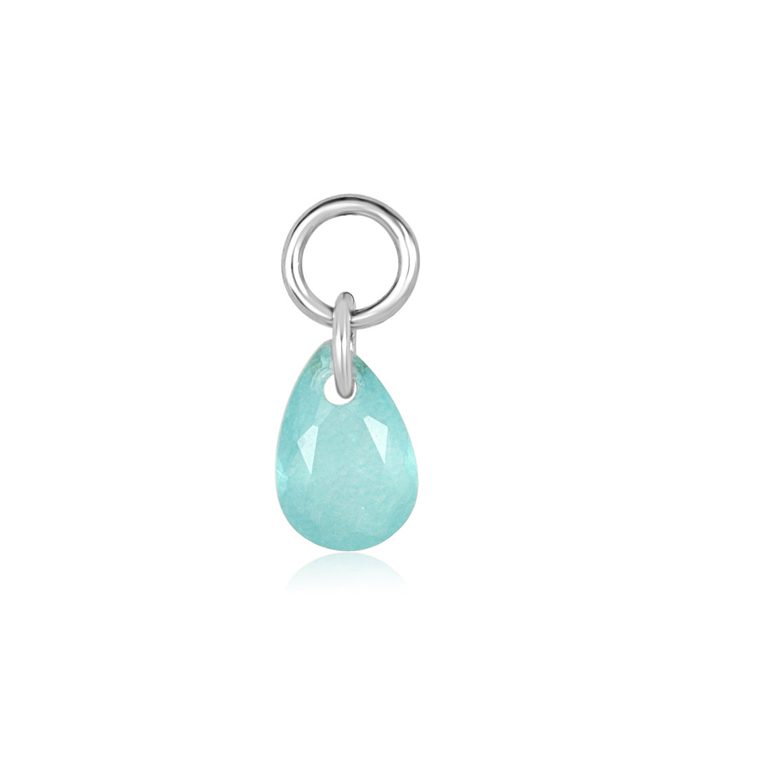 Teardrop Crystal Charm - Paraiba