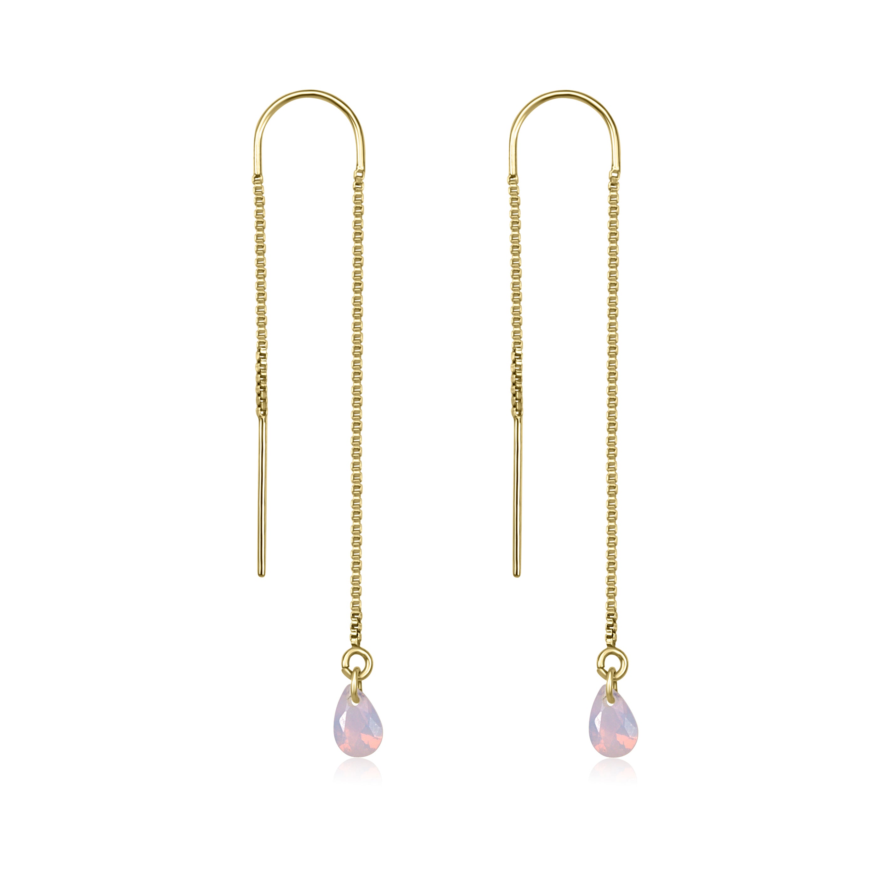SERAFINA Chain Threaders - Pink Opal