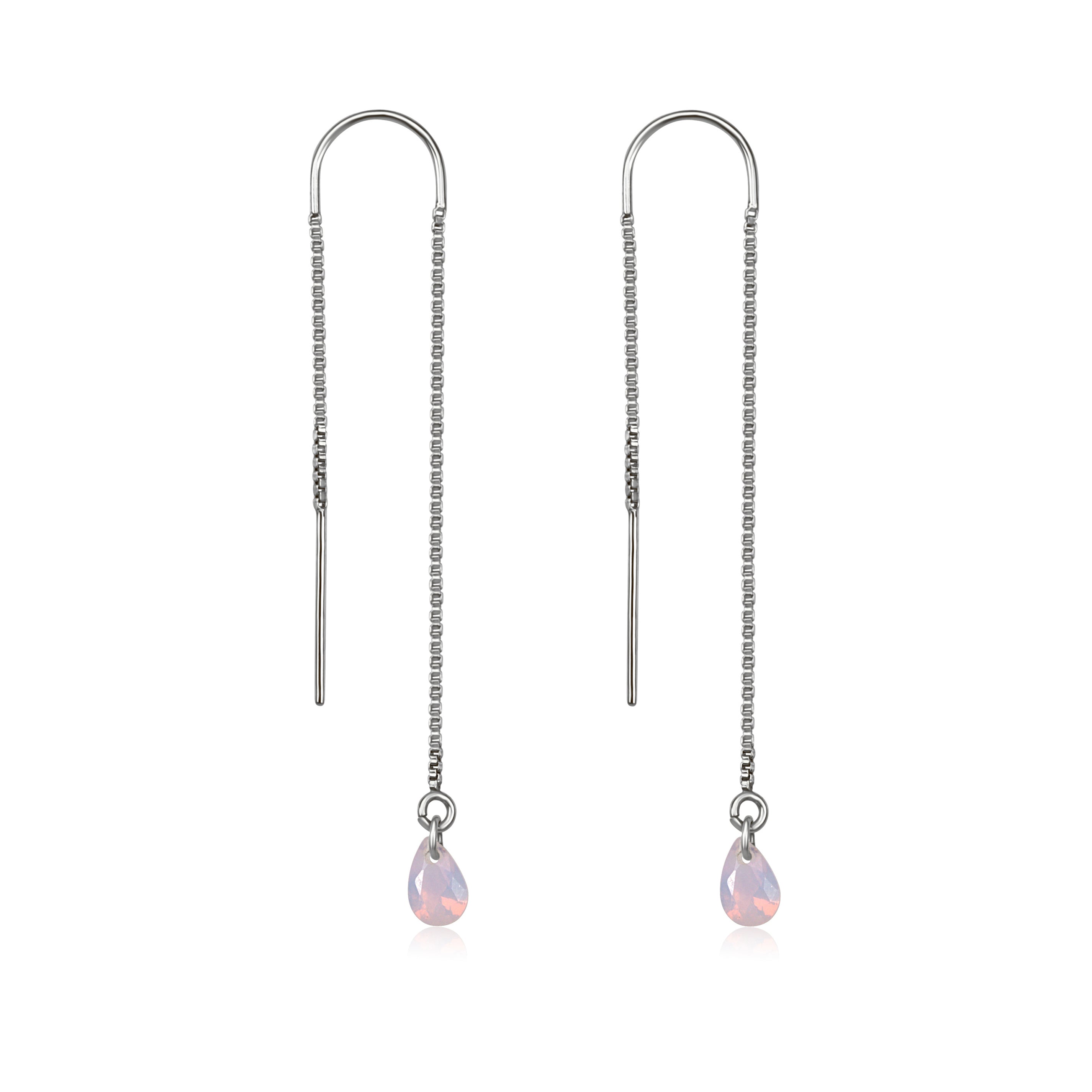 SERAFINA Chain Threaders - Pink Opal