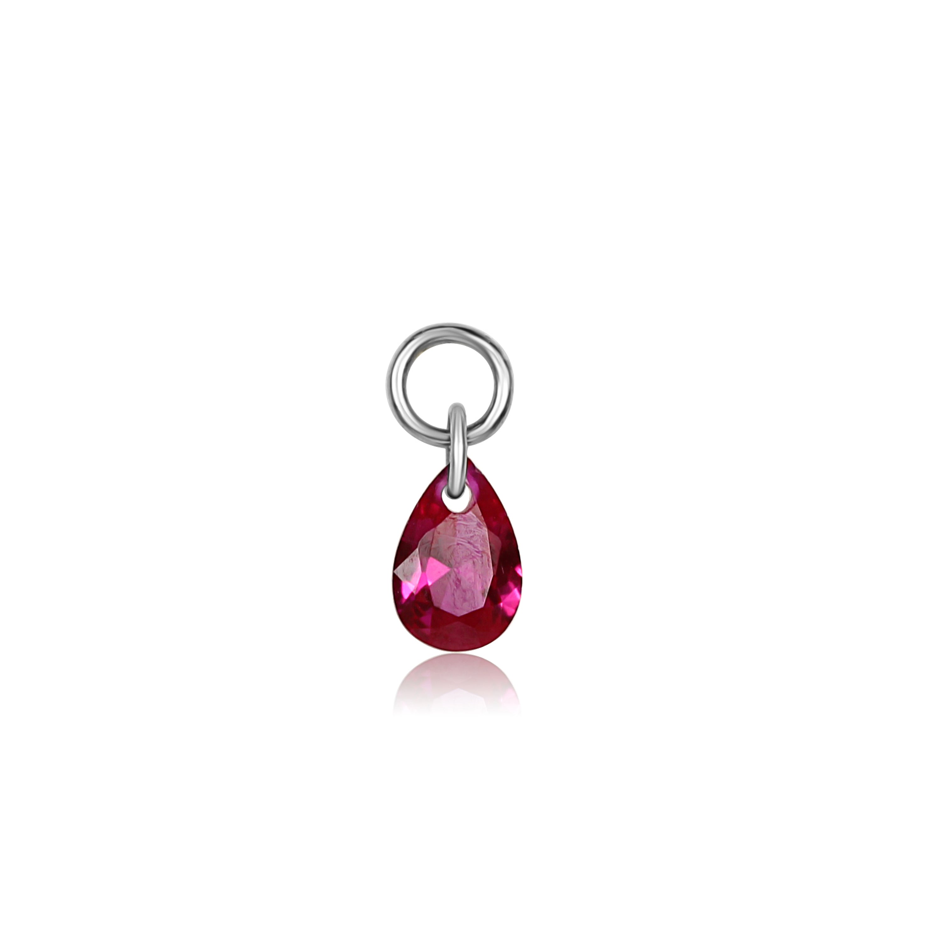 Teardrop Charm - Pink Tourmaline