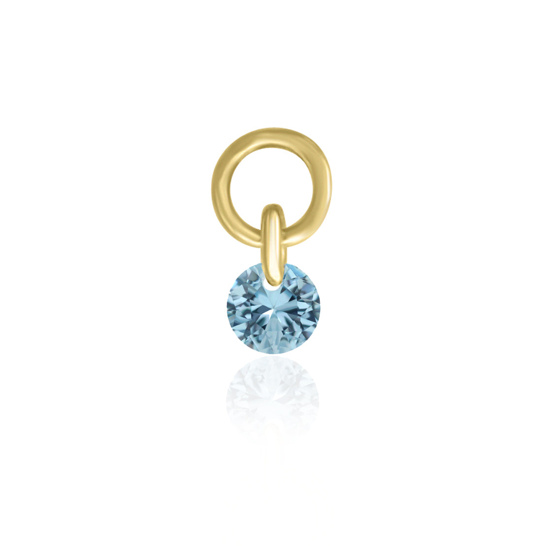 Tiny Solitaire Crystal Charm - Blue Topaz