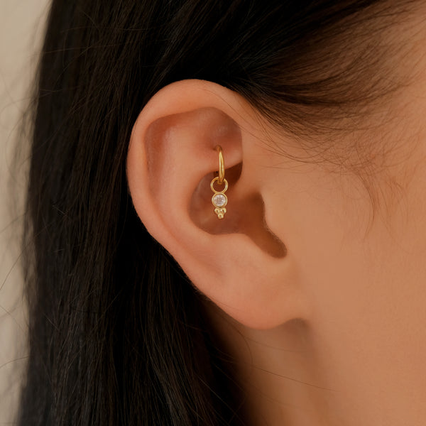 Beaded Crystal Earring Charm For Huggie Hoops | Single Charm