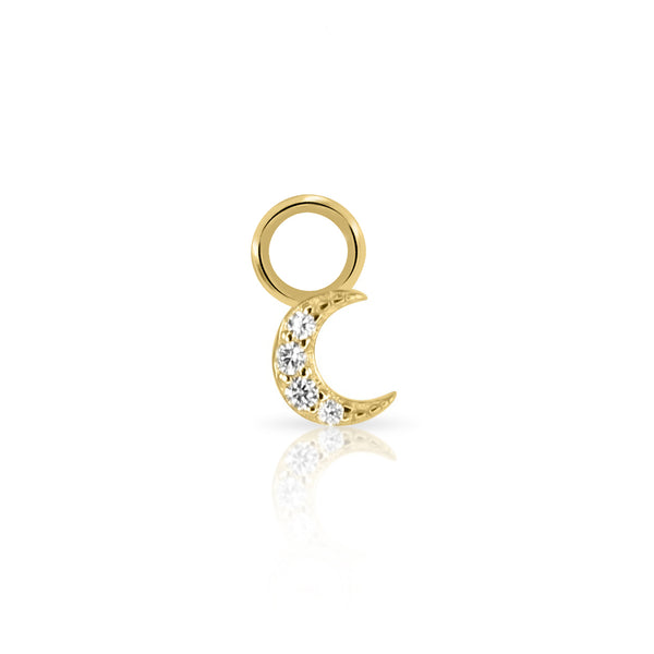 Tiny Moon Earring Charm Sterling Silver | Single Charm