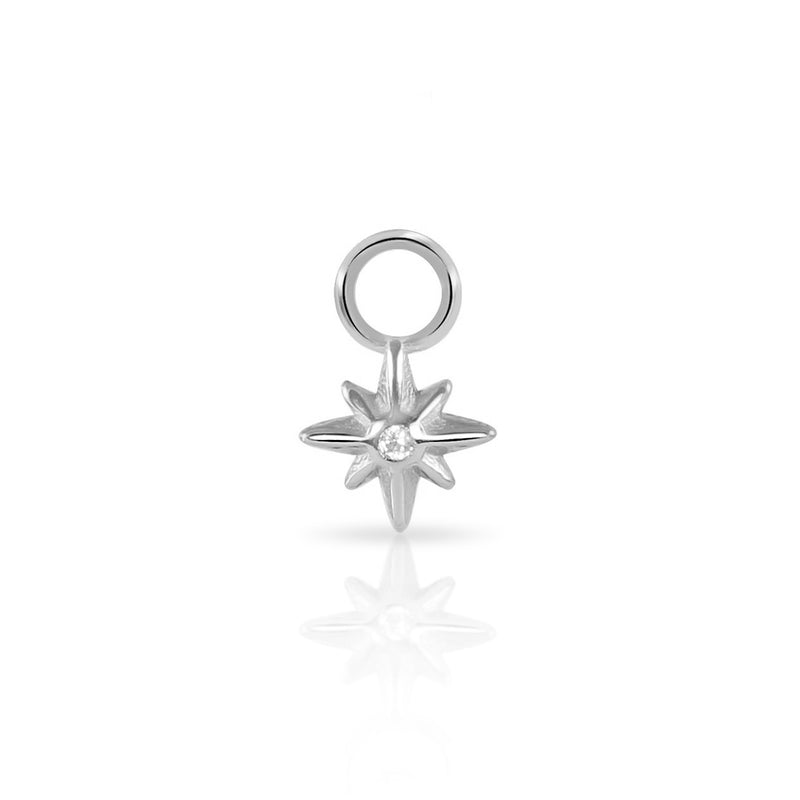 North Star Earring Charm Sterling Silver | Single Charm