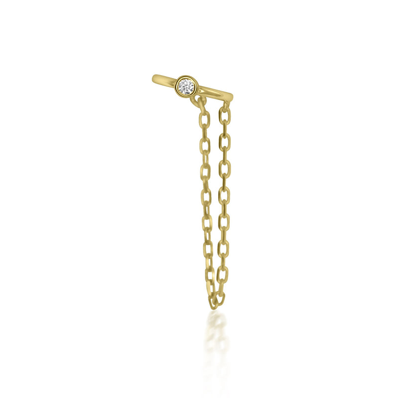 Solitaire Hanging Chain Ear Cuff