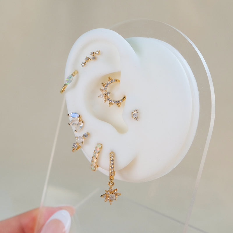 Opal Huggie Hoop Earrings