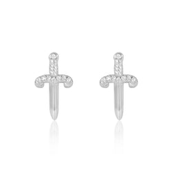 Tiny Dagger Stud Earring Sterling Silver
