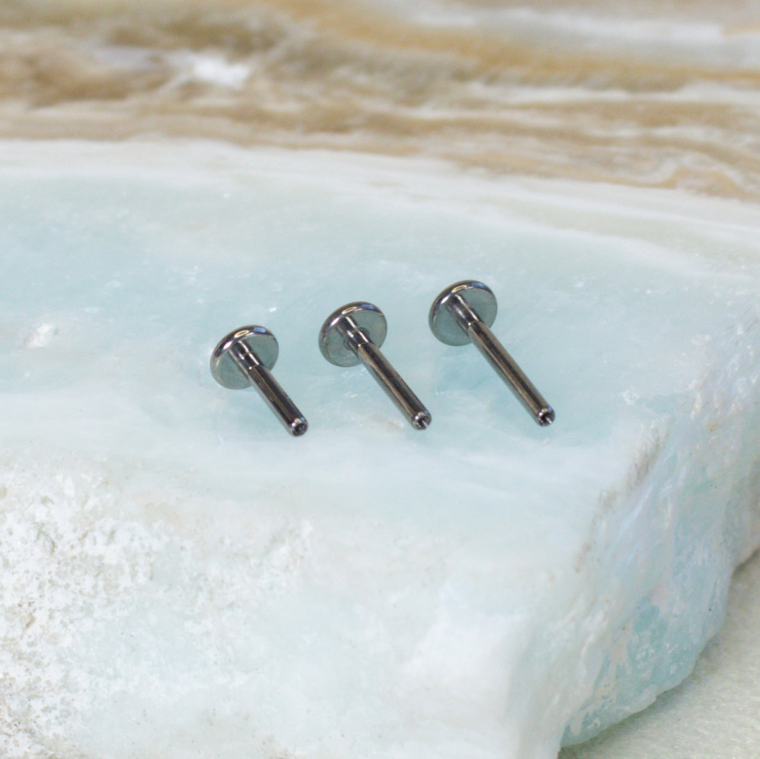 Internally threaded labret on sale studs