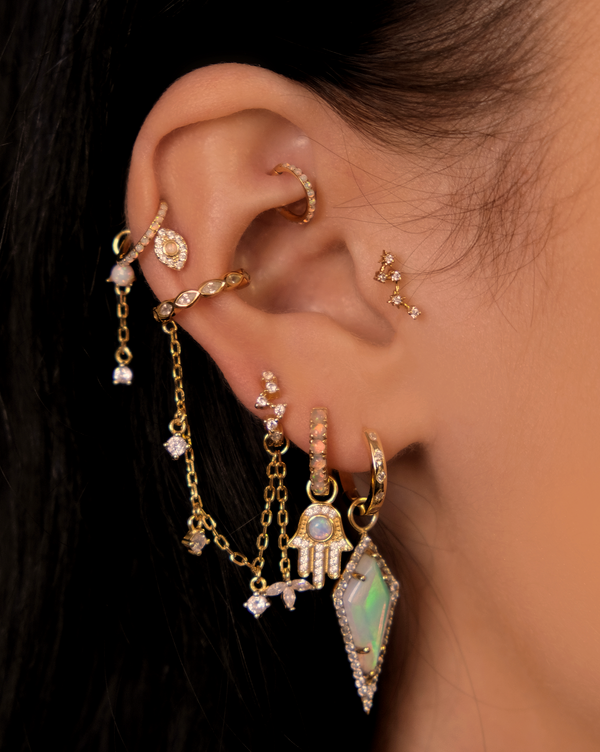 16G Opal Cartilage Piercing Hoop Earring