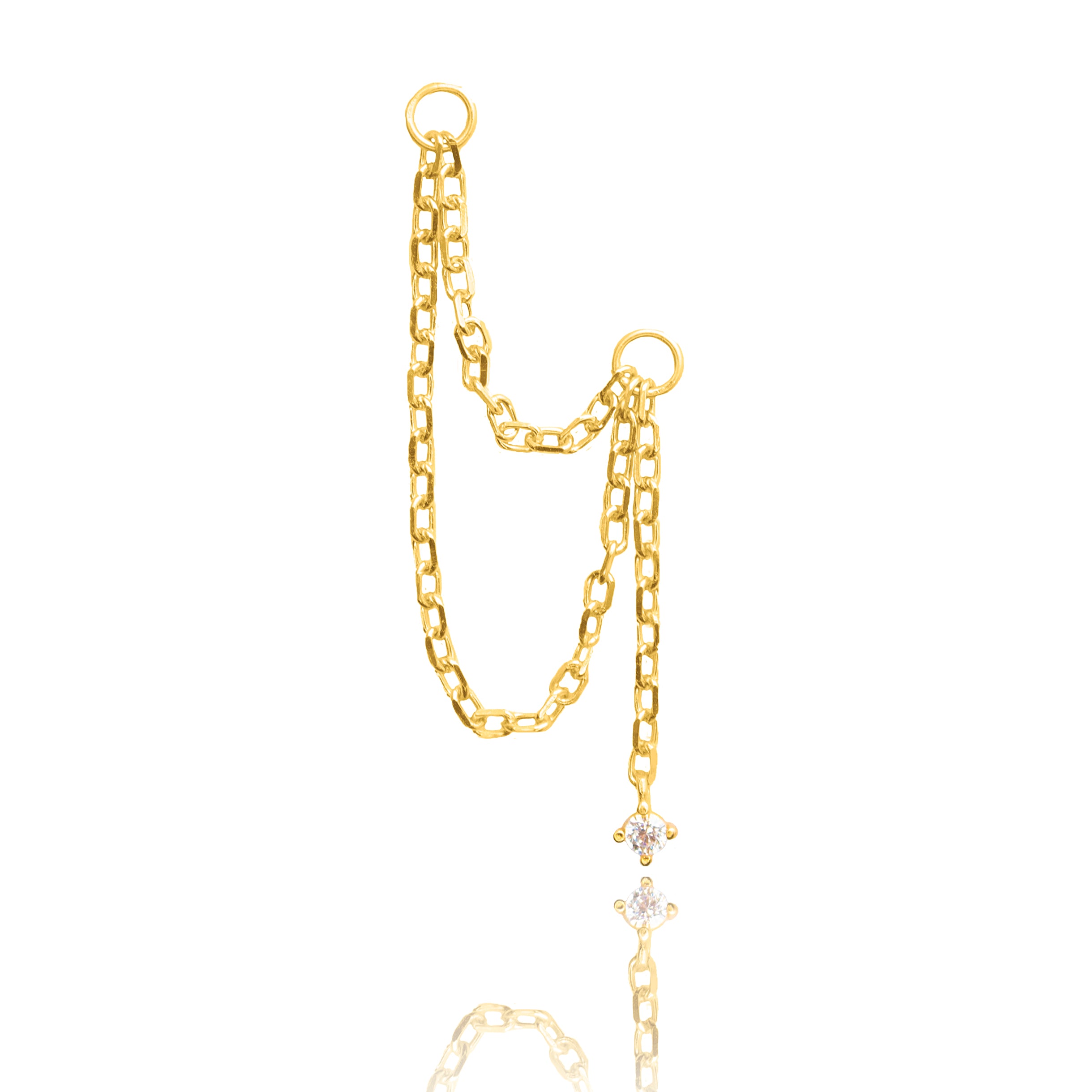 18k Gold Plated Celestial Connector Chain Stud Earrings | Claire's US